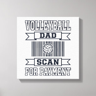 Vater-Volleyball-Scan zur Zahlung Lustiges Shirt-D Leinwanddruck