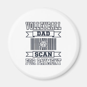 Vater-Volleyball-Scan zur Zahlung Lustiges Shirt-D Magnet