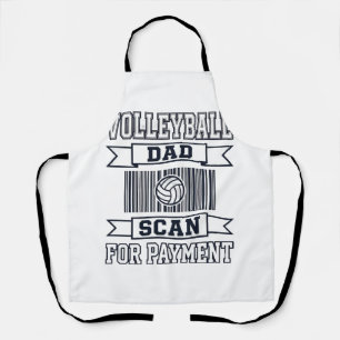 Vater-Volleyball-Scan zur Zahlung Lustiges Shirt-D Schürze