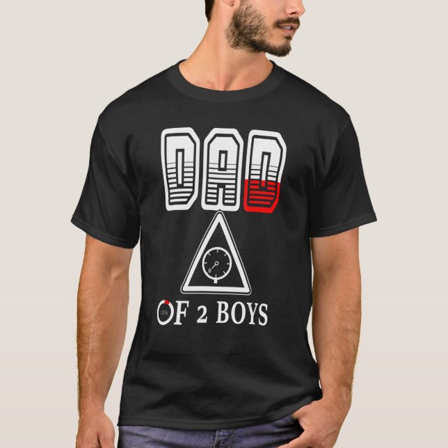 Vater von 2 Jungen Vater oder Großvater von 2 Kind T-Shirt (Vorderseite)