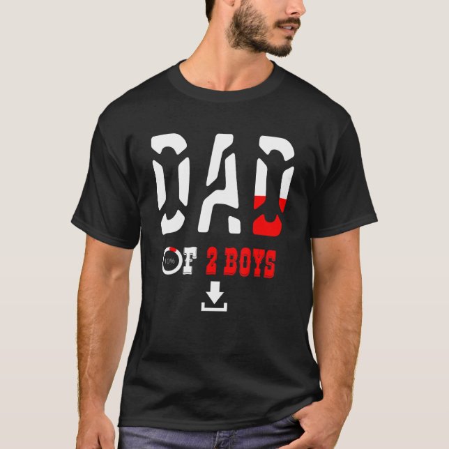 Vater von 2 Jungen Vater oder Großvater von 2 Kind T-Shirt (Vorderseite)