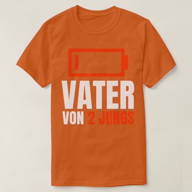 Vater von 2 JUNGS Battery Leere Väter Day Boys T-Shirt (Design vorne)