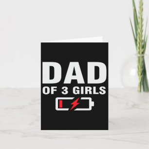 Vater von 3 Girls Vatertag Joke Sprichwort Vater v Karte
