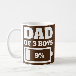Vater von 3 Jungen Müder Vater Vater Niedrige Batt Kaffeetasse