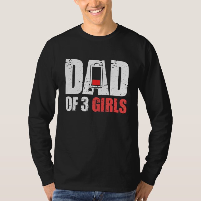Vater von 3 Mädchen - Vater mit drei Kindern T-Shirt (Vorderseite)