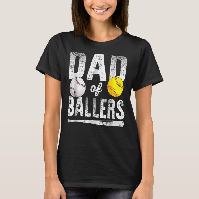 Vater von Ballern Baseball Softball Vater's Day Va T-Shirt (Vorderseite)