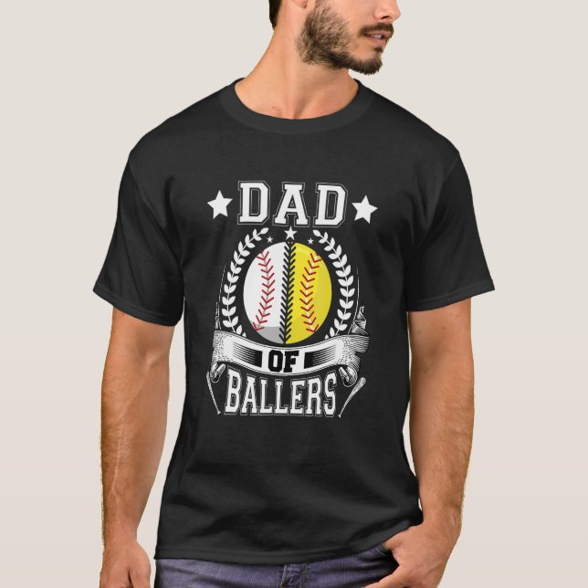 Vater von Ballern Baseball-Softball vom Ehefrau So T-Shirt (Vorderseite)