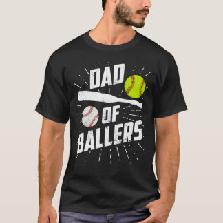 Vater von Ballern Funny Baseball Softball-Vater T-Shirt