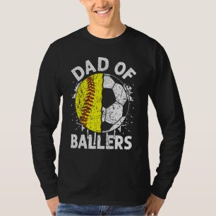 Vater von Ballern Pater Son Softball Soccer Player T-Shirt
