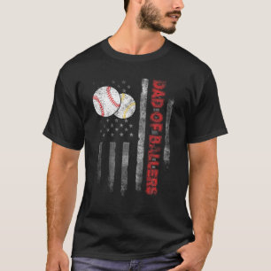 Vater von Ballers American Flag Baseball Softball T-Shirt