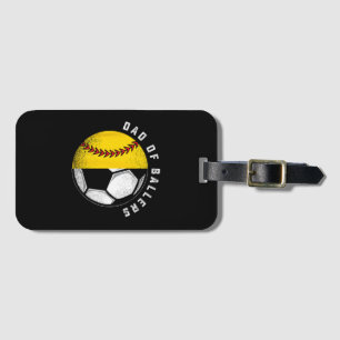 Vater von Ballers Vater-Sohn-Softball-Fußballspiel Gepäckanhänger