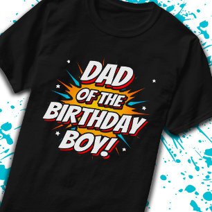 Vater von Birthday Boy Superhero Comic Comic Party T-Shirt