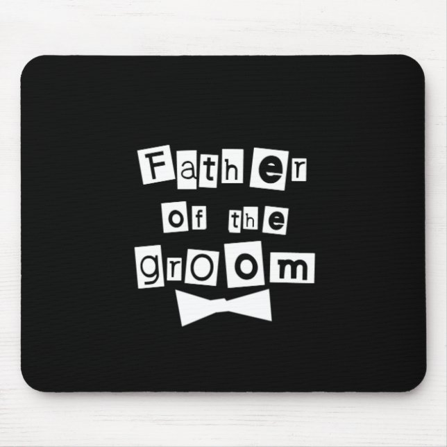 Vater von Bräutigam-Weiß auf Schwarzem Mousepad (Vorne)