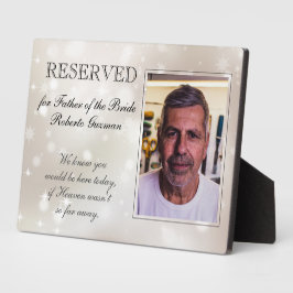 Vater von Bride Foto Stars Seat Memorial Wedding Fotoplatte