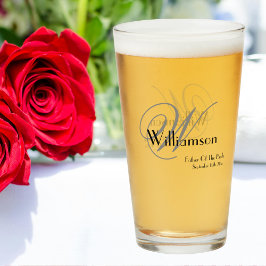 Vater von Bride Geschenk Elegante Monogram Name Be Glas