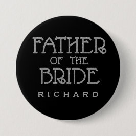 Vater von Bride Silver Imitate Glitzer Name Tag Bu Button