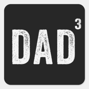 Vater von drei Kindern Quadratischer Aufkleber