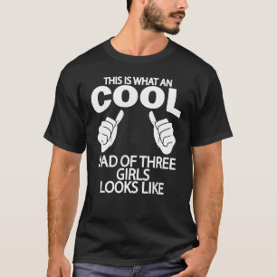Vater von drei Mädchen Vater von 3 Mädchen Daddy v T-Shirt