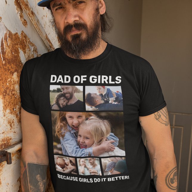 Vater von Girls Foto Collage T-Shirt (Von Creator hochgeladen)