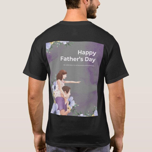 Vater: Von Kaffee und Liebe angetrieben T-Shirt (Rückseite)