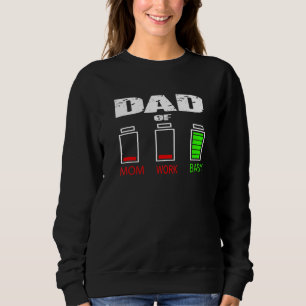 Vater von Mama am Arbeitsplatz und Kinderbatterie Sweatshirt