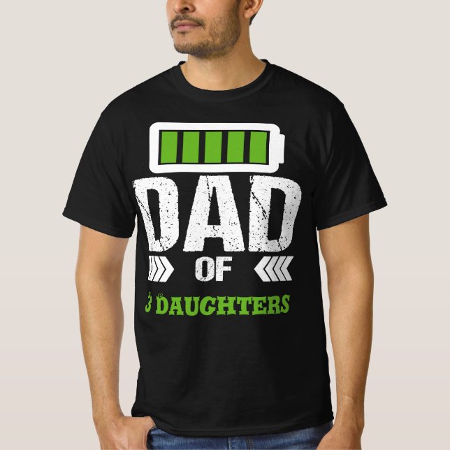Vater von Töchtermädchen #Outnummered Daddy Daught T-Shirt (Vorderseite)