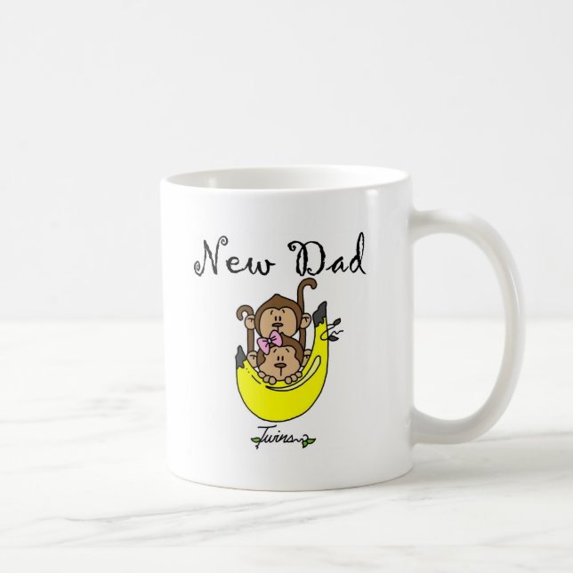 Vater von Twins Boy and Girl Tshirts and Gifts Kaffeetasse (Rechts)