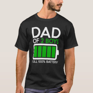 Vater von zwei Jungen voller Akku Männer Vater Vat T-Shirt