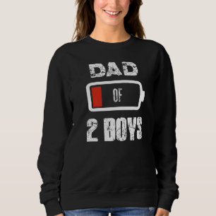 Vater von zwei Kindern mit niedrigem Akku Vaterall Sweatshirt