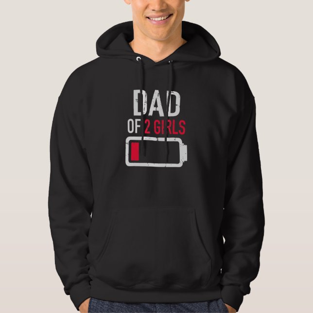 Vater von zwei Mädchen mit niedrigem Akku für Vate Hoodie (Vorderseite)