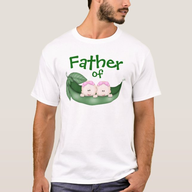 Vater von Zwillingsmädchen T-Shirt (Vorderseite)
