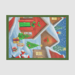 Vater Weihnachten fallen Geschenke schneebedeckte Seidenpapier