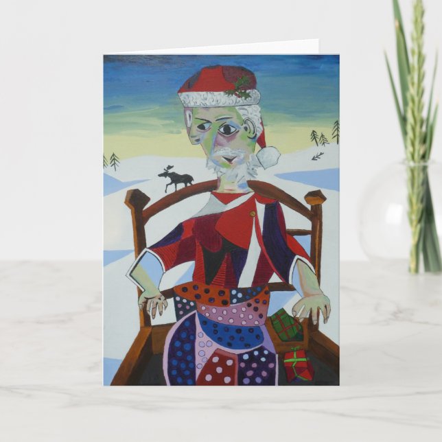Vater-Weihnachten Feiertagskarte (Vorderseite)