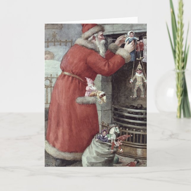 Vater-Weihnachten Feiertagskarte (Vorderseite)