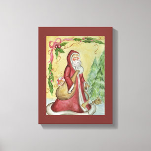 Vater Weihnachten Leinwand Kunst Druck