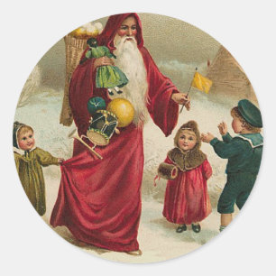 Vater-Weihnachten Runder Aufkleber