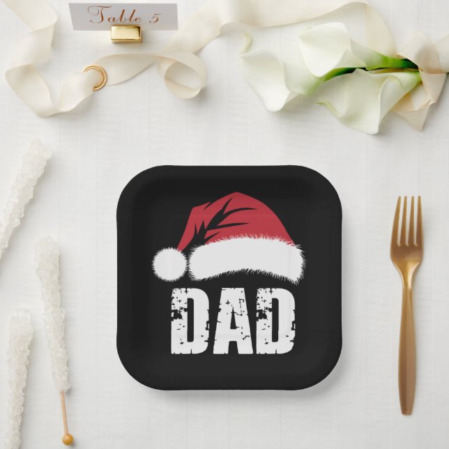 Vater Weihnachtsfamilie Matching Pajamas Papa Pappteller (Hochzeit)