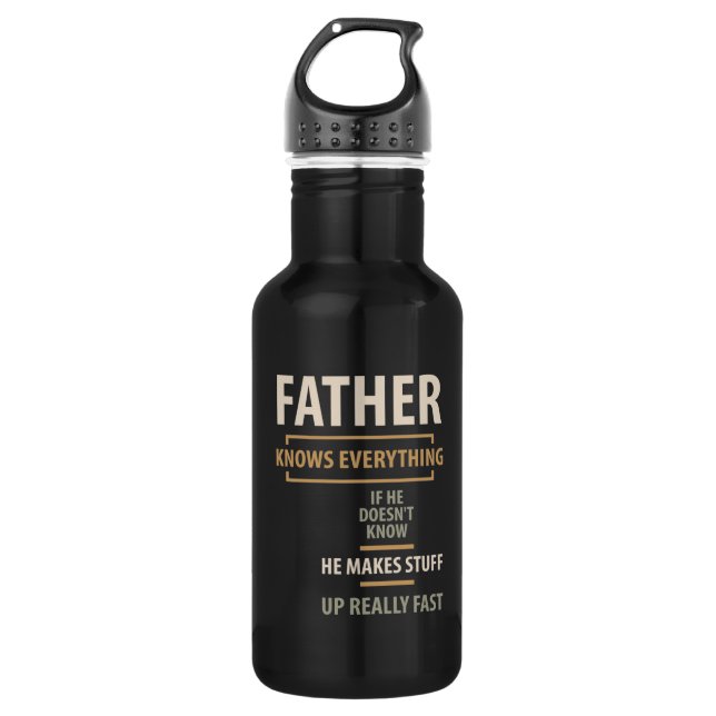Vater weiß alles - Geschenke von Vater und Großvat Edelstahlflasche (Vorderseite)