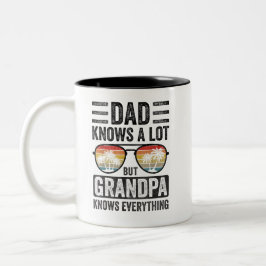 Vater weiß viel, aber Großvater weiß alles Zweifarbige Tasse