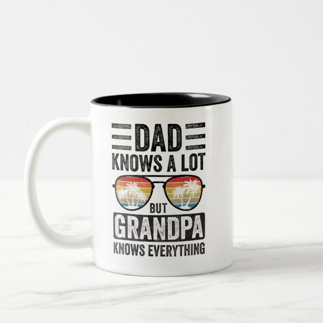 Vater weiß viel, aber Großvater weiß alles Zweifarbige Tasse (Links)