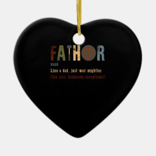 Vater wie Papa nur viel mächtigerer Held Papa Keramik Ornament
