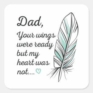 Vater Wings waren von meinem Herzen fertig, nicht Quadratischer Aufkleber