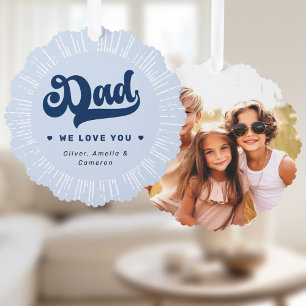 Vater wir Liebe Sie Foto Herzen blauen Väter Tag Ornament Karte