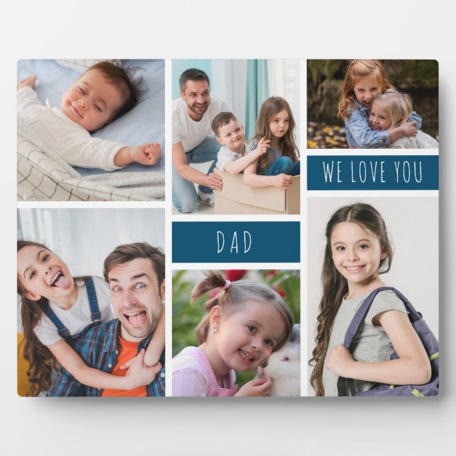 Vater Wir Liebe Sie FotoCollage Fotoplatte (Vorderseite)