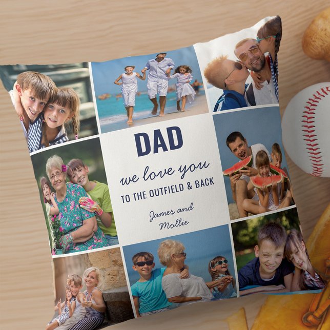 Vater Wir Liebe Sie zu Outfield und Back 8 Foto Bl Kissen (Von Creator hochgeladen)