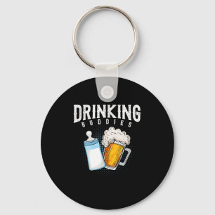 Väter-Witz über Bier und Milch für Männer Schlüsselanhänger