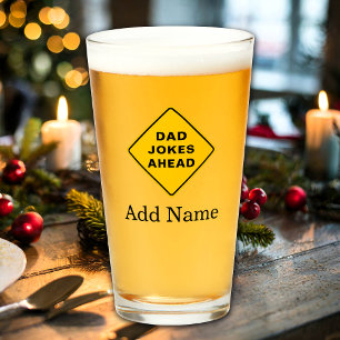 Vater-Witze Voraus Benutzerdefinierter Name Text P Glas