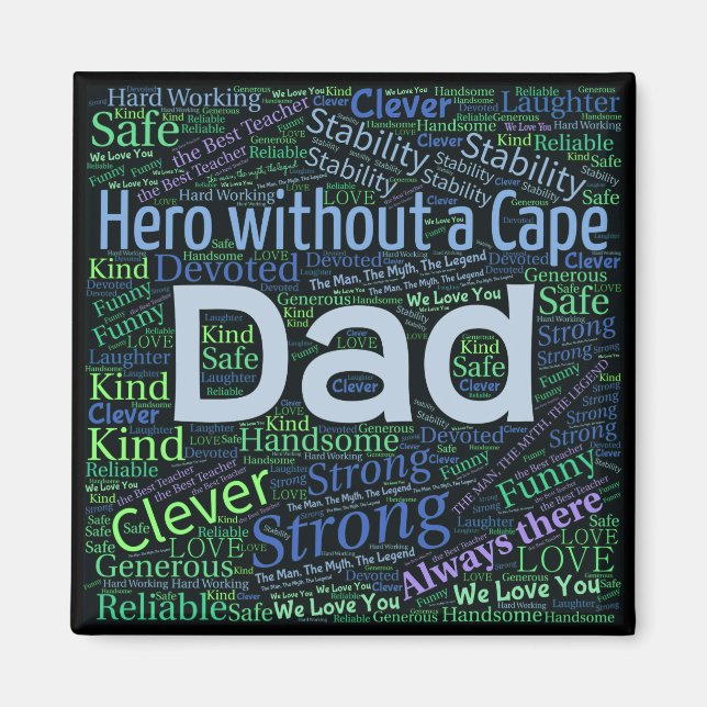 Vater Word Art Magnet (Vorne)