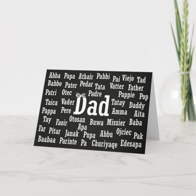 Vater Word Cloud in Foreign Language Card Karte (Vorderseite)