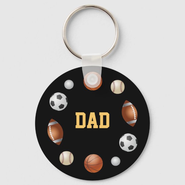 Vater World of Sports Black Schlüsselanhänger (Vorderseite)